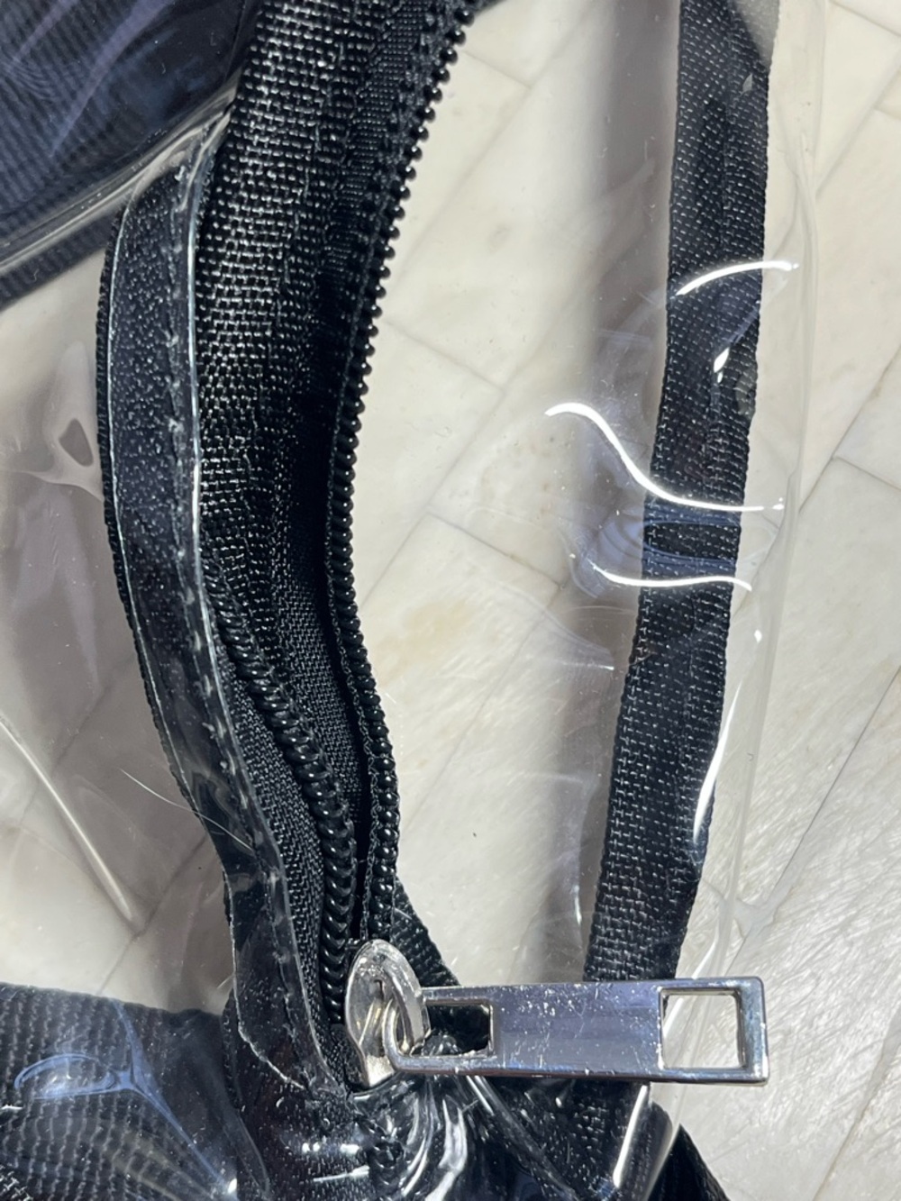 Transparent Belt Bag - Clear PVC Black Trim Fanny Pack - Picture 5 of 6